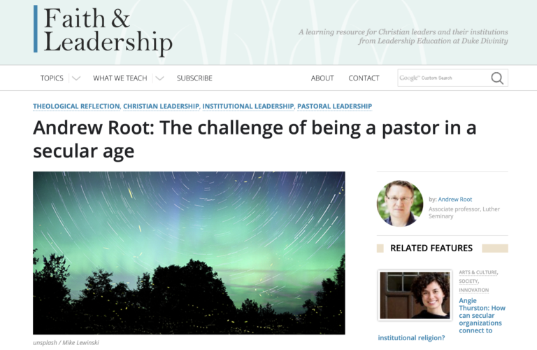 The Challenge of Being a Pastor in a Secular Age